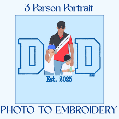 Custom DAD 3 Person Portrait Sweater