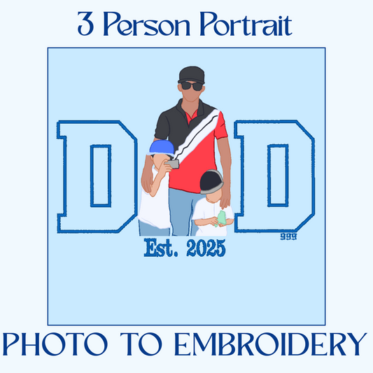 Custom DAD 3 Person Portrait Sweater