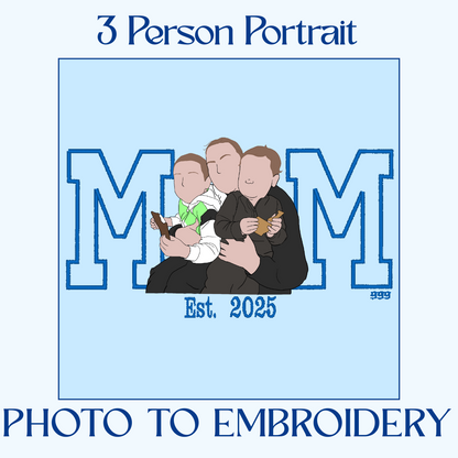 Custom MOM 3 Person Portrait Sweater