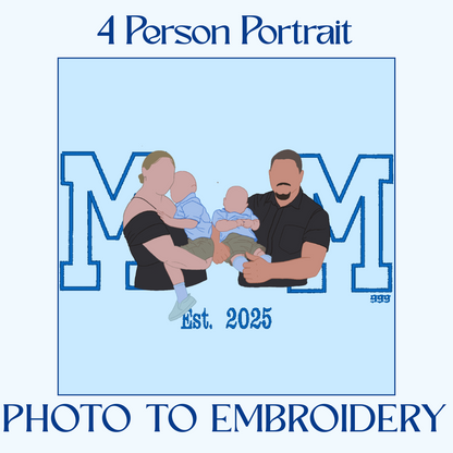 Custom MOM 4 Person Portrait Sweater
