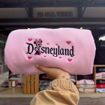 Mouse Girl Hearts Embroidered Sweater