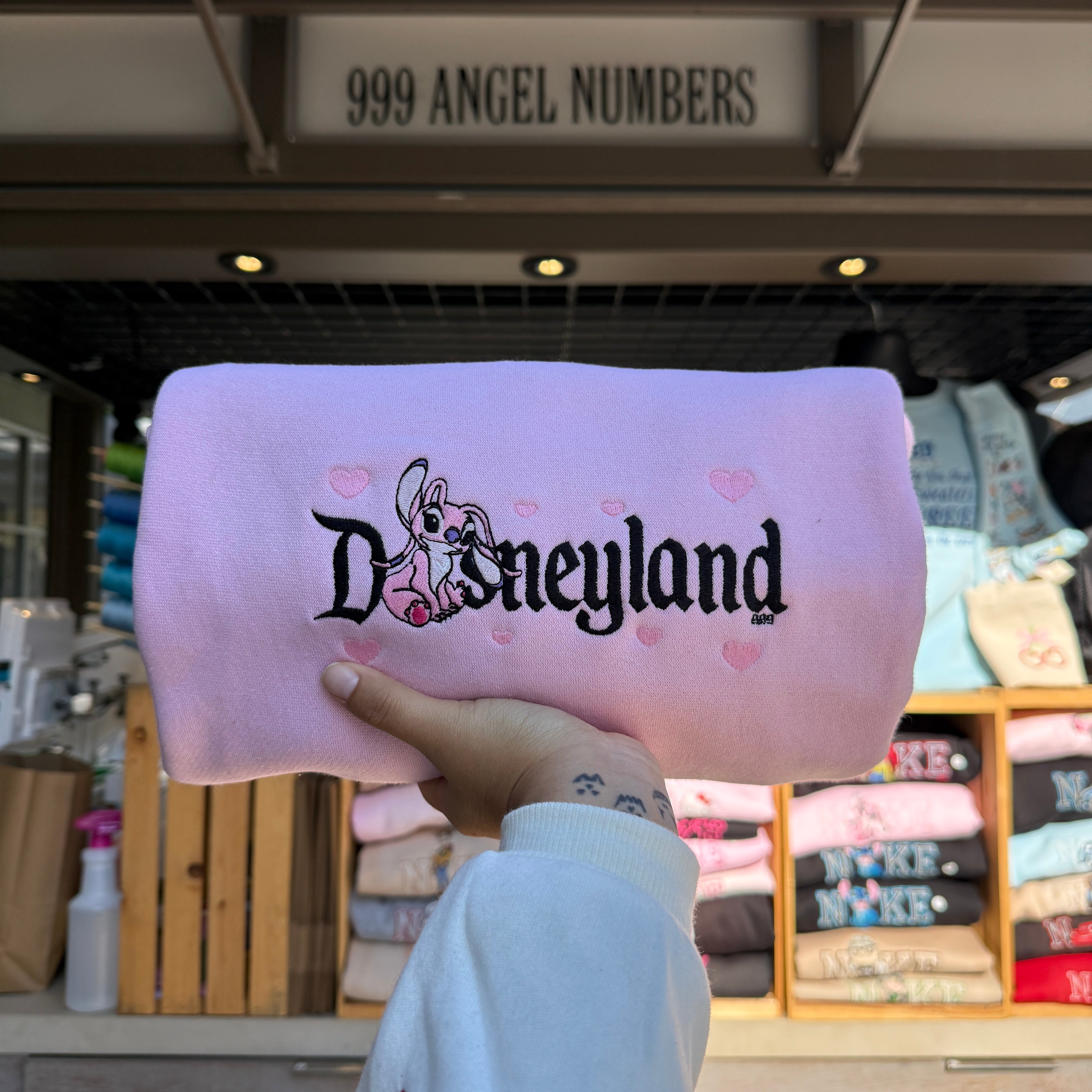 Alien Pink Hearts Embroidered Sweater – 999 Angel Numbers