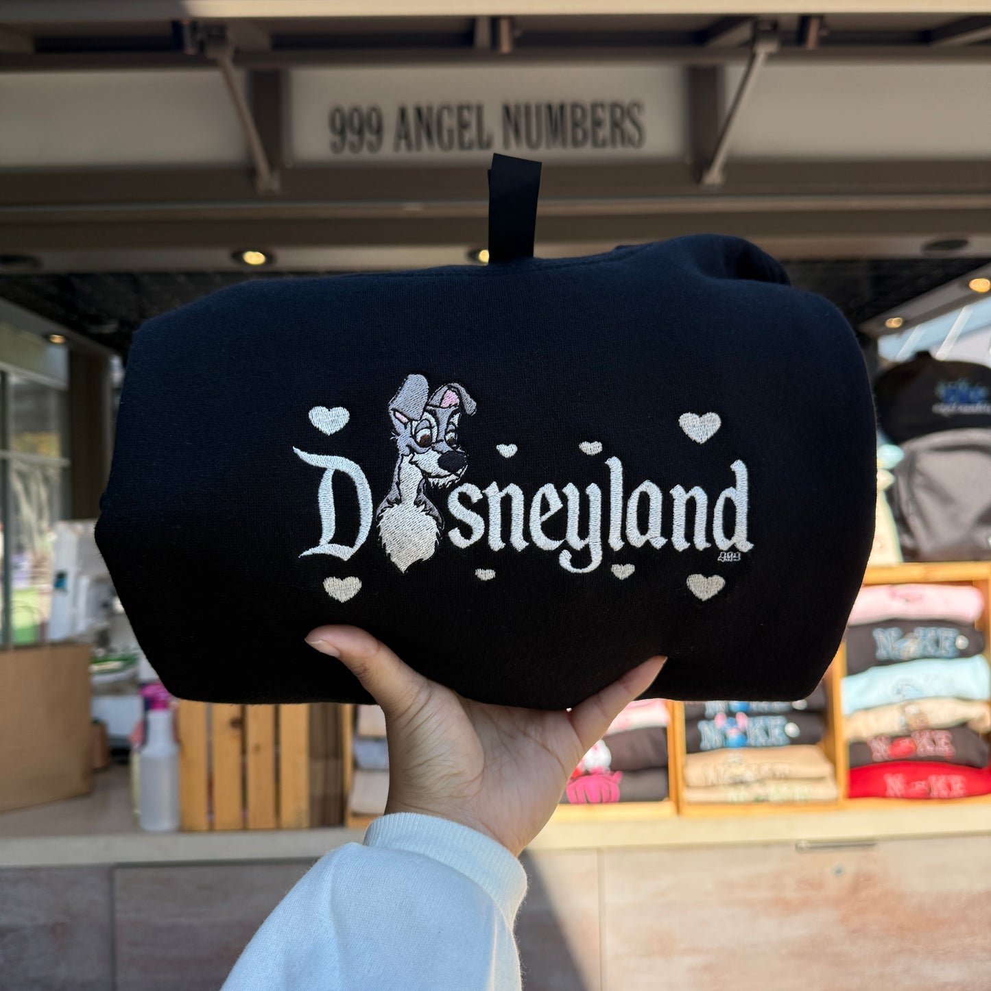 Schnauzer Tramp Hearts Embroidered Sweater