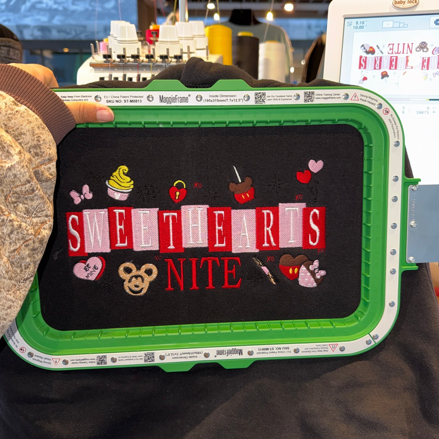 Sweethearts Snacks Themed Embroidered Sweater