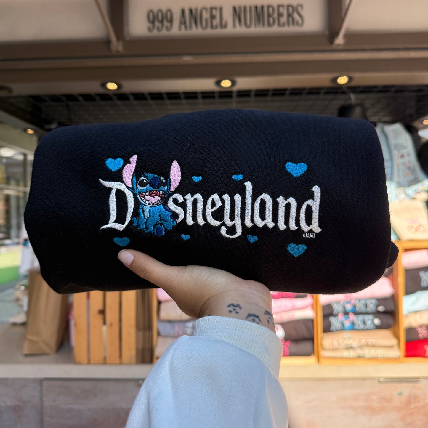 Alien Blue Hearts Embroidered Sweater