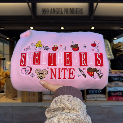 Sweethearts Snacks Themed Embroidered Sweater